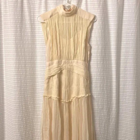 clemence high neck midi dress - cream Shona Joy Clemence High Neck Midi Dress in Cream